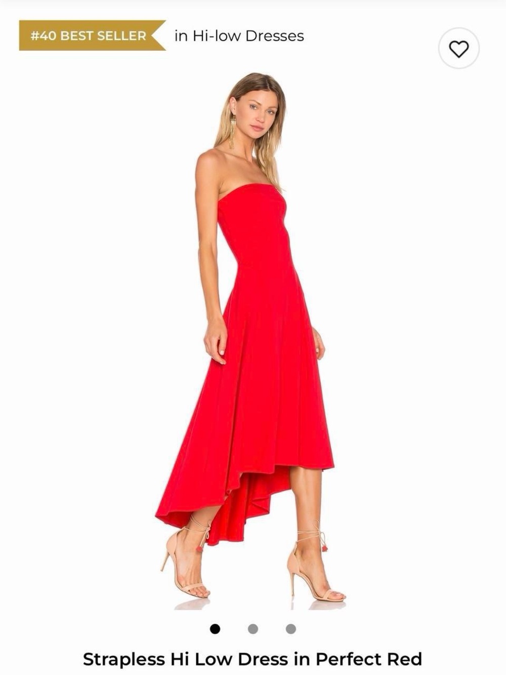 Susana Monaco Strapless Hi-Low Dress in Red